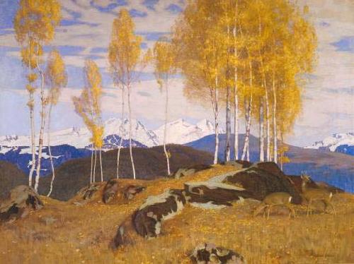Adrian Scott Stokes Autumn in the Mountains Norge oil painting art